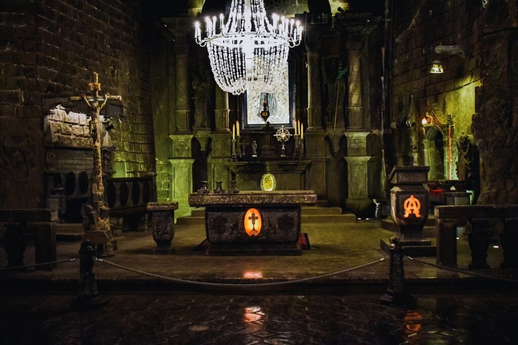 wieliczka salt mine, church, mine