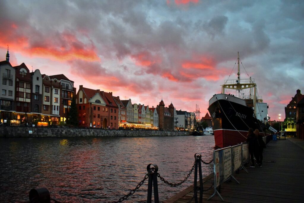 ship on pier Gdansk