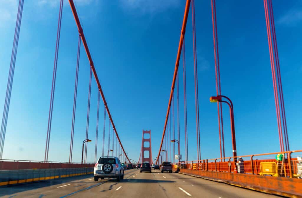 Travel over San Francisco's Golden Gate Bridge
