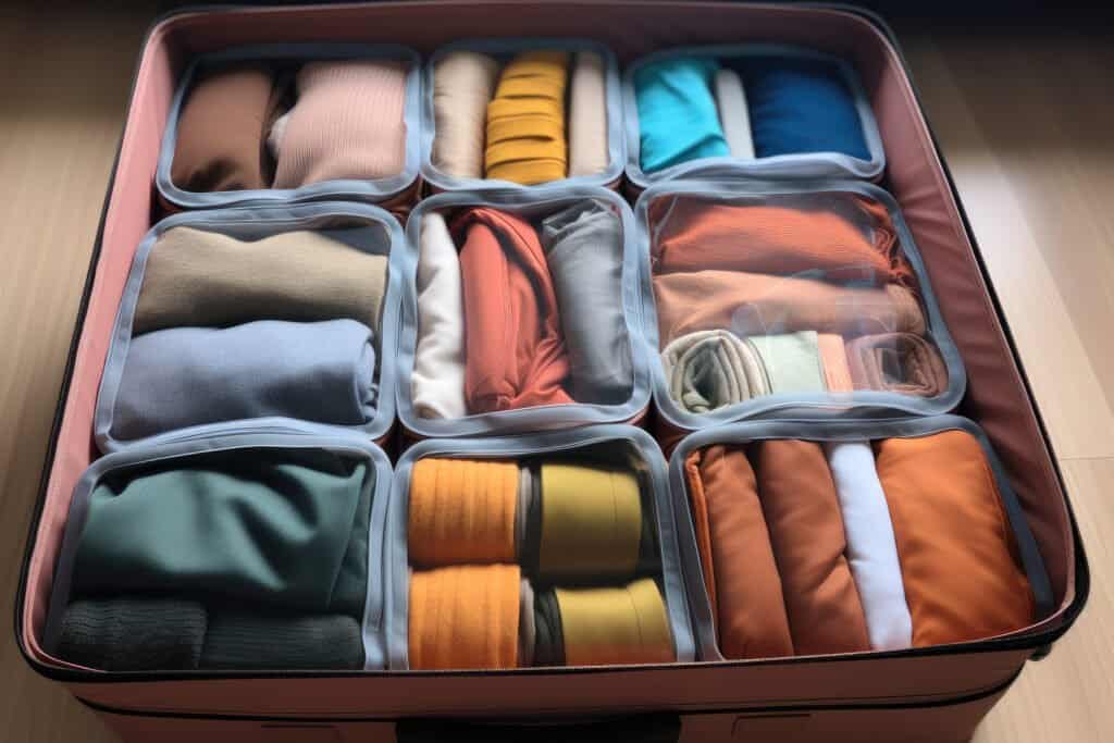 Packing cubes and organized packing, Holiday Travel.