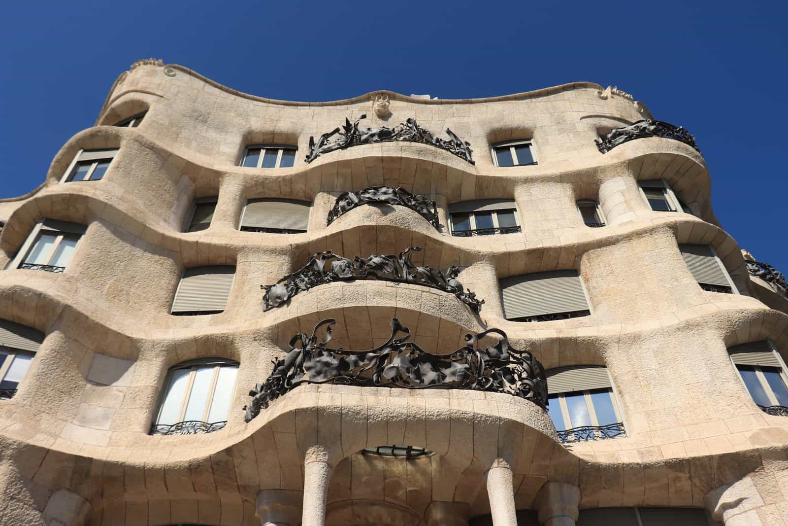 The Casa Mila,  known as La Pedrera, modernist building designed by architect Antoni Gaudi, built between 1906 and 1910