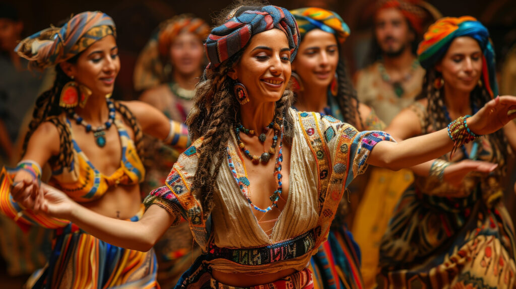 Lively Moroccan dancers