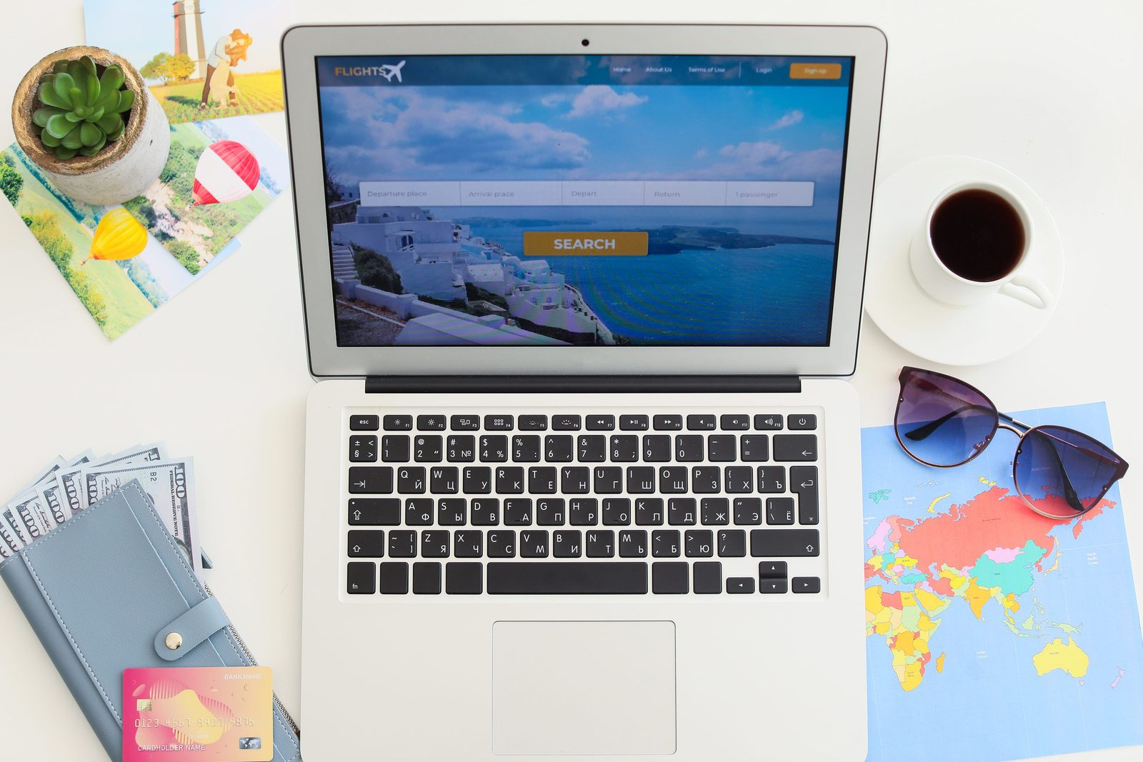 An online travel booking page open on a laptop screen