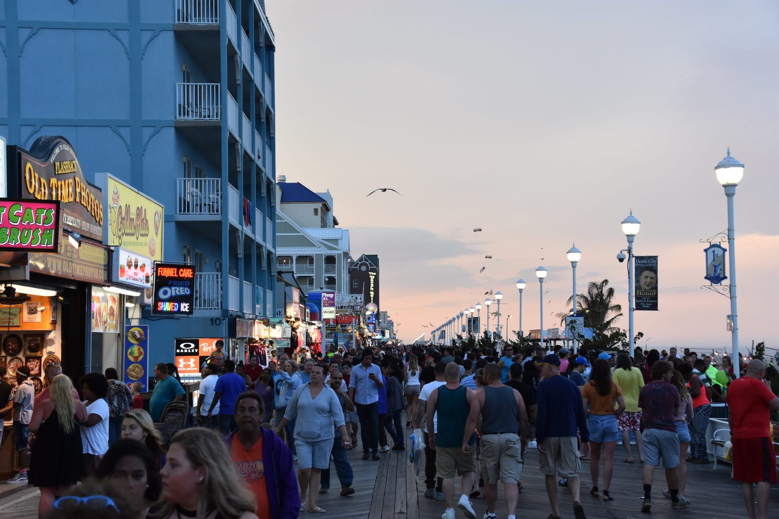 The boardwalk in Ocean City, Maryland